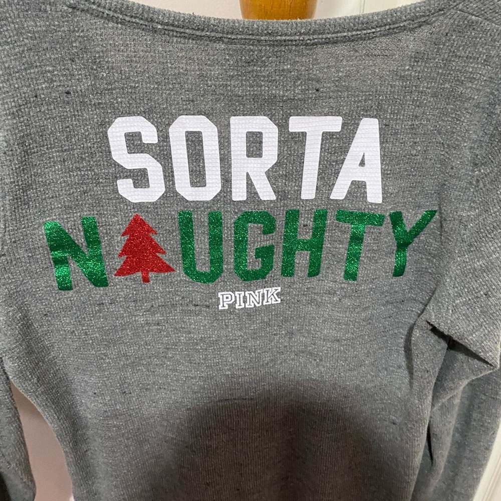 NWOT VS Pink Holiday Themed Sleep Shirt - Picture 8 of 8